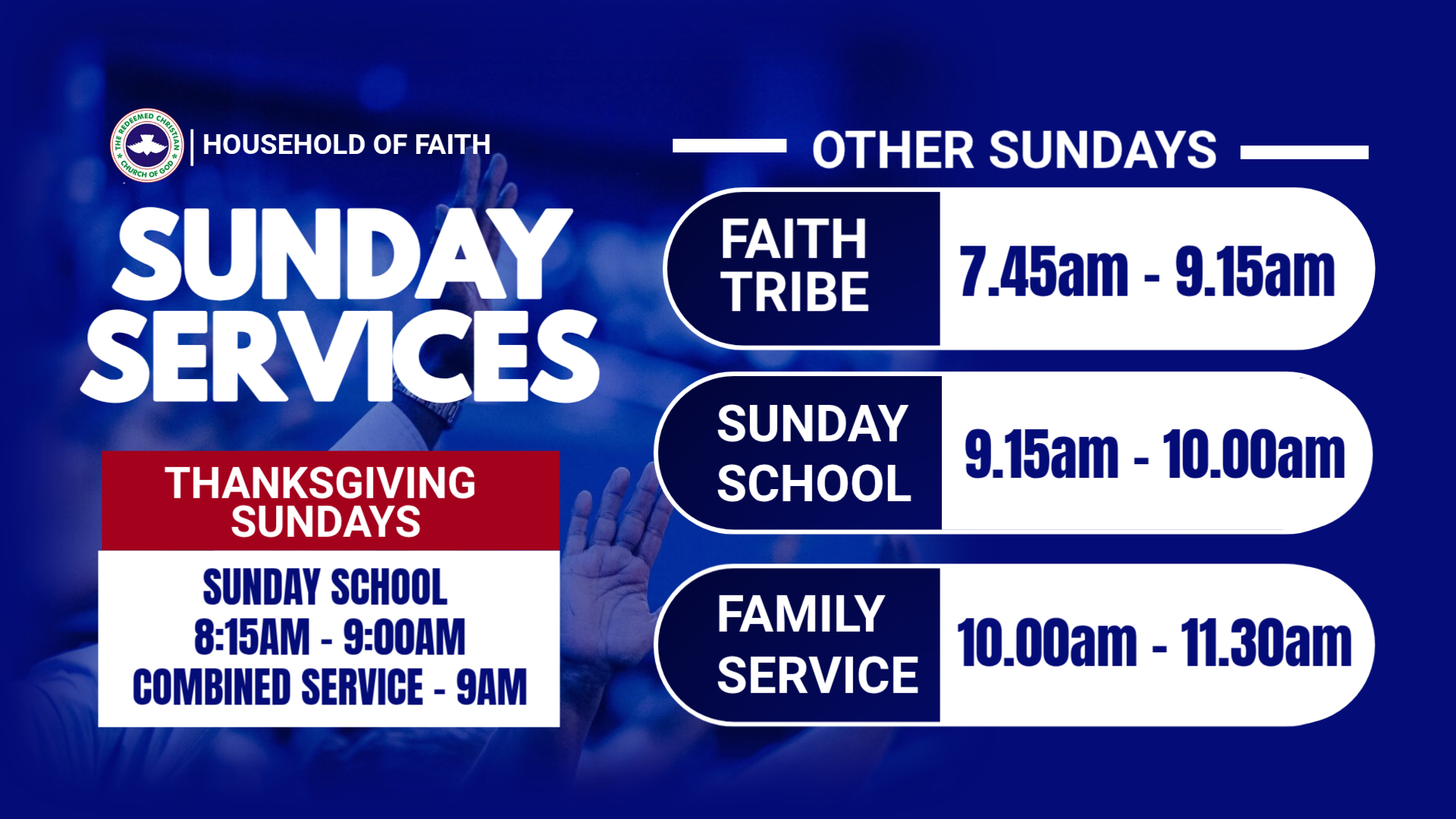 RCCG Household of Faith weekly programmes
